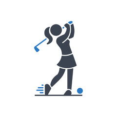 Dynamic Golf Pose Icon