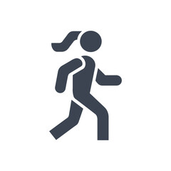 Female Running Action Icon