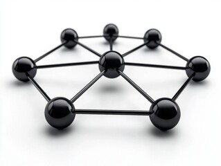 Fototapeta premium Abstract network structure with interconnected nodes on a sleek background.