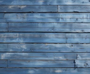 Obraz premium Blue washed out plank wall with uneven paint and scratches, scratched surface, damaged surface, worn wood texture