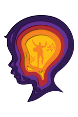 Kid visualizing future success - Emotional state inside a child 