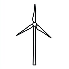Simple line drawing of a wind turbine. (1)