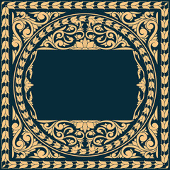 Decorative ornate retro floral emblematic blank card