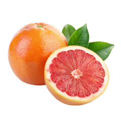 Fresh Grapefruit with slice png isolated on white background