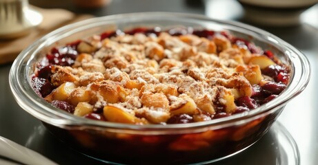 Spicy Autumn Fruit Bake. AI generated illustration.