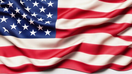 Obraz premium Close-up of a waving American flag with glowing sunlight filtering through the stars and stripes for an inspiring Independence Day concept 