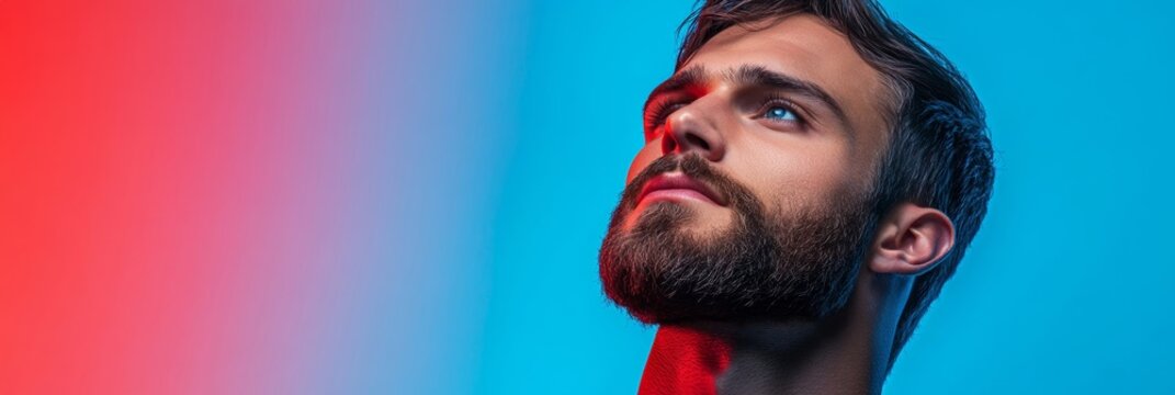 Leif portrait captured in vibrant multicolor tones, dimensions specified precisely 