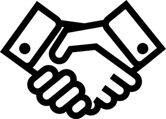business icon handshake outline line art