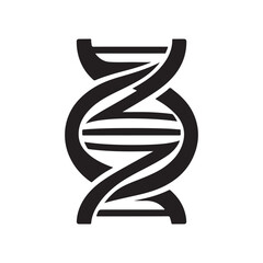 DNA Strand Silhouette Vector Logo for Biotechnology and Genetics