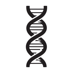 DNA Strand Silhouette Vector Logo for Biotechnology and Genetics