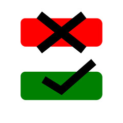 Obraz premium vector of accepted and rejected signs, Yes and No on white background.