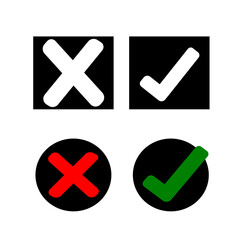 Vector of Yes and No signs, accepted and rejected.