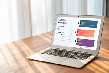 Fototapeta premium Customer experience and review analysis by modish computer software for corporate business