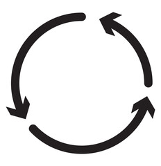 Refresh recycle icon, symbol. Reload, refuse, rotate black logo design. Vector