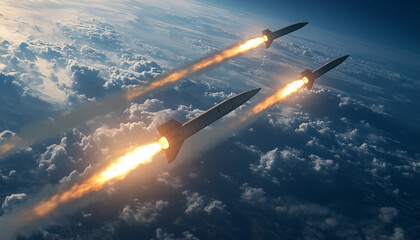 missiles on the way to the target