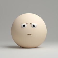 Fototapeta premium Cute sad emoji face with tears in minimalist digital art environment