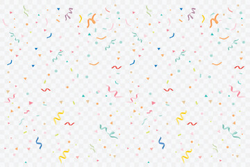 Colorful scrap paper on transparent background, graphic element for congratulation banner design