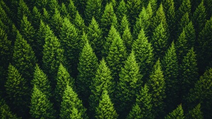 Fototapeta premium Aerial view of lush green forest canopy nature landscape