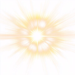 Obraz premium Sunlight special lens flare light effect isolated on white & transparent a background.