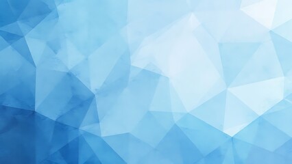 Modern abstract blue background design with layers of textured white transparent material in triangle diamond and squares shapes in random geometric pattern