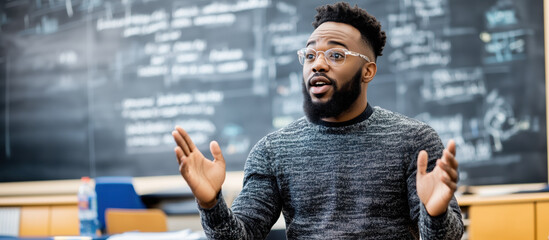 Teacher engaging students in modern biology lesson with enthusiasm