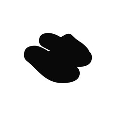 Winter slipper Black silhouette vector illustration on white background. Slipper silhouette.