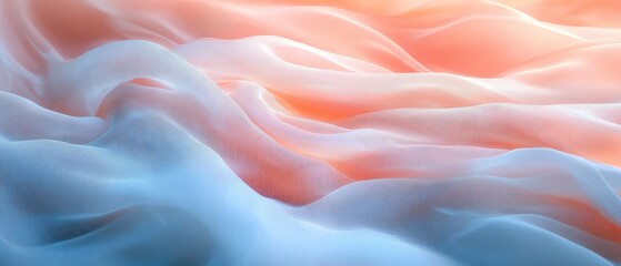 Obraz premium A soft, flowing abstract representation of fabric or waves in gentle colors.