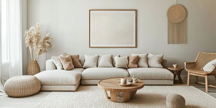 Scandinavian-style apartment interior with neutral tones and minimalist decor