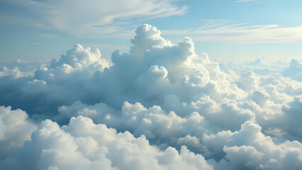 Volumetric cloud in the sky, flaying over cloud. Ai generated