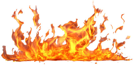 Flame Fire isolated on transparent background fiery