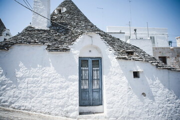 old stone house trulli in the town of Alberobello in Apulia