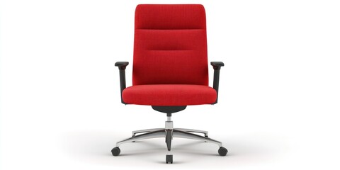 Fototapeta premium Red office chair on white background.