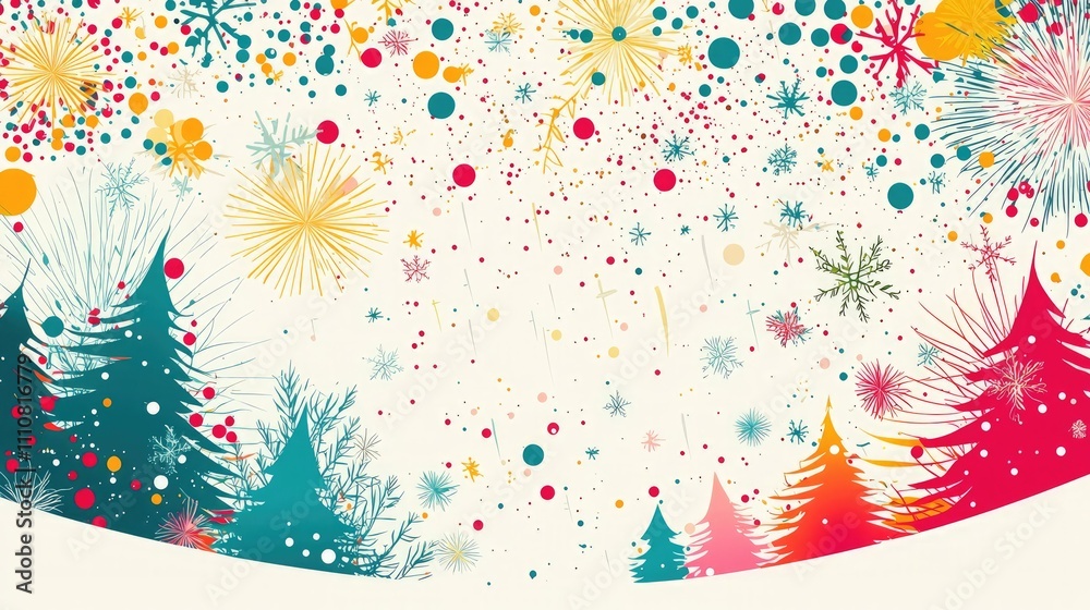 Poster clean vector design of happy holidays in festive colors