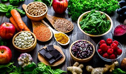 Foods rich in antioxidants. Healthy diet