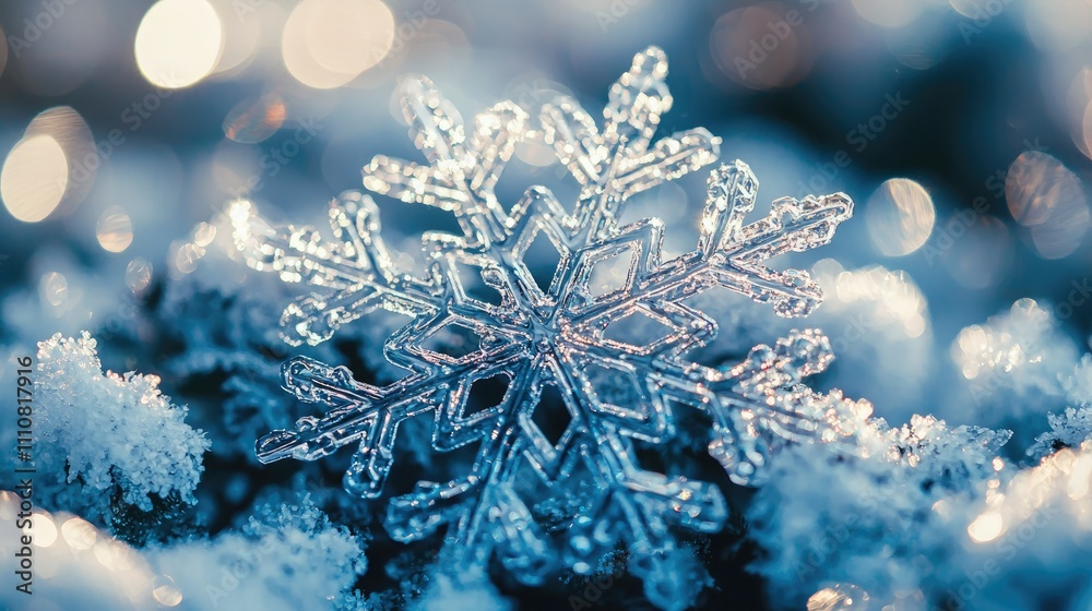 Poster classic bold font for happy holidays with a snowflake design