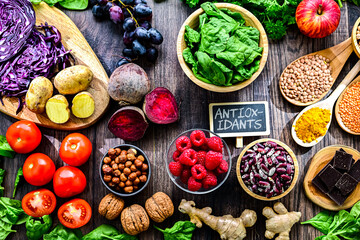Foods rich in antioxidants. Healthy diet