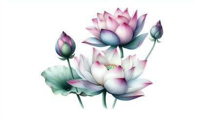 Elegant Lotus Blossoms in Bloom