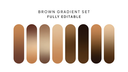 Set of Brown Color Gradient Background, Abstract Skin Gradient Collection Background Vector Set	