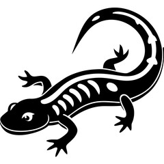 salamander silhouette vector illustration