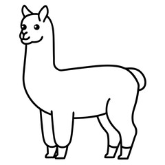 alpaca silhouette vector illustration