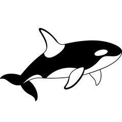 orca silhouette vector illustration