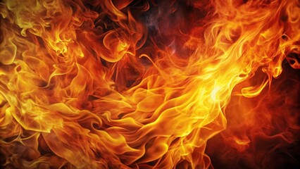 Vibrant Fire Flame Texture for Banner Backgrounds: Abstract Burning Lights and Blaze Overlay with Copy Space for Creative Designs and Marketing Use
