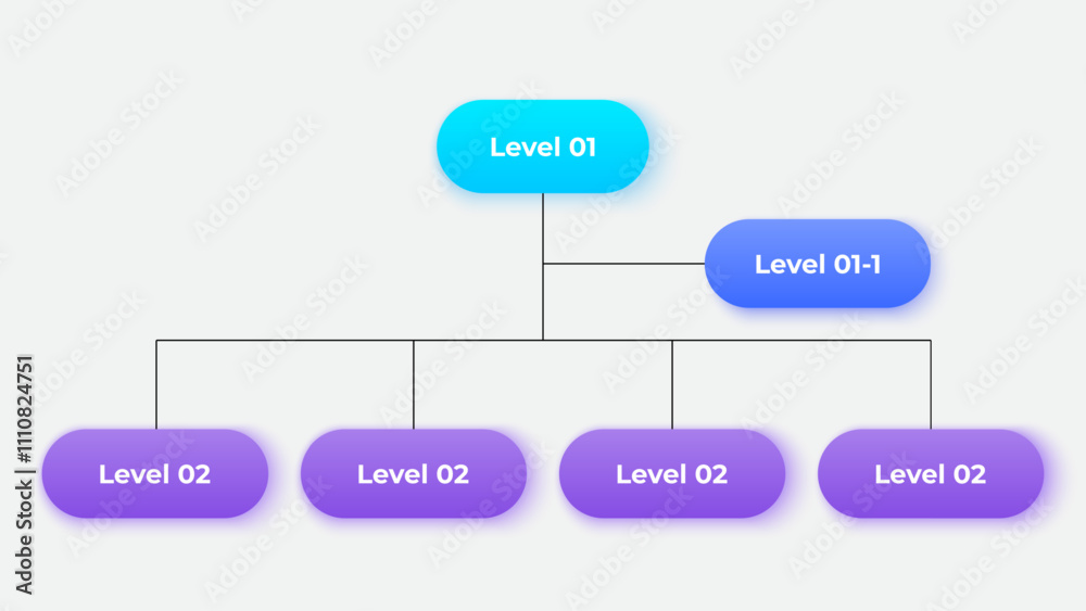 Aufkleber business hierarchy chart infographics. corporate organizational structure graphic elements with 2 le