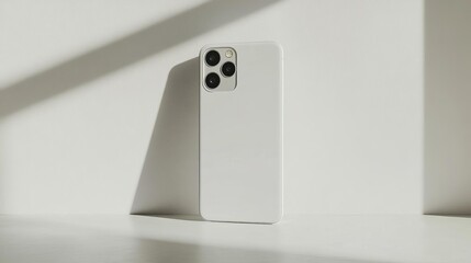 Minimalist White Smartphone Mockup Clean Modern Technology Product Display