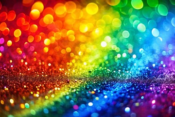 Vibrant Rainbow Glitter Sparkle Background with Spectrum of Colors Perfect for Celebrations and Festive Occasions, Ideal for Invitations, Social Media Posts, and Designs