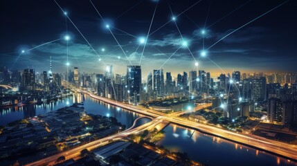 Obraz premium 5G, 6G, Big data wireless network, high speed internet, cloud computing or connect diagram technology, Data storage, service, synchronize, online, financial, Connectivity global, smart city, Gen AI