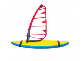 Windsurfing Training Board with Cartoon Sails