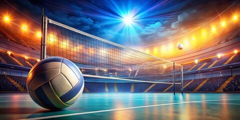 Vibrant Volleyball Illustration Template Layout Background for Sports Events with Dynamic Design Elements and Engaging Visuals Perfect for Marketing and Promotion