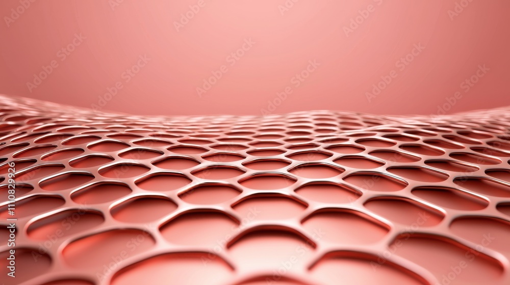 Fototapete a textured surface with a honeycomb pattern in soft pink tones, creating a modern and abstract aesth