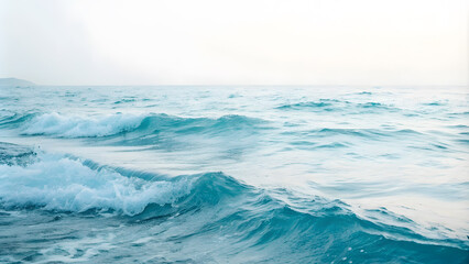 Fototapeta premium Soft Blue Watercolor Waves for Ocean Background. Perfect for: Beach weddings, Coastal branding, Nautical-themed decor